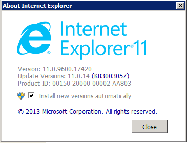 Internet Explorer Version